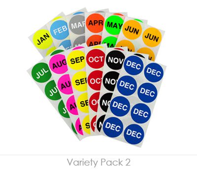 1.5" Round Imprinted Month Labels