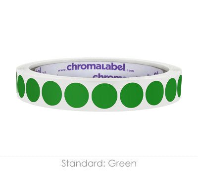 0.5" Green Round Colored Stickers