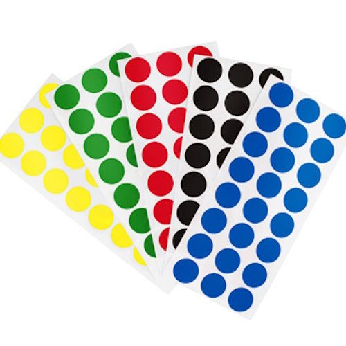 1 2 inch sheeted color code dots