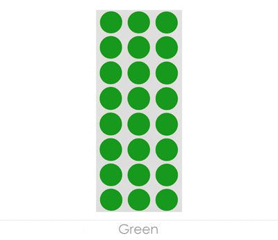 0.5" Sheeted Removable Green Round Stickers