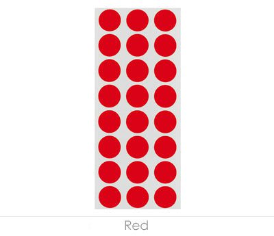 0.5" Sheeted Removable Red Round Stickers