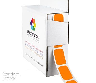 1/2" x 3/4" Orange Rectangular Labels