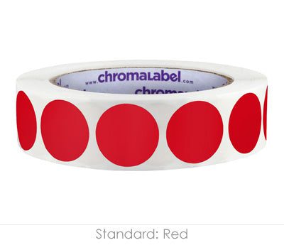 1" Red Round Color Code Labels