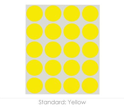 1" Yellow Color Coding Dots