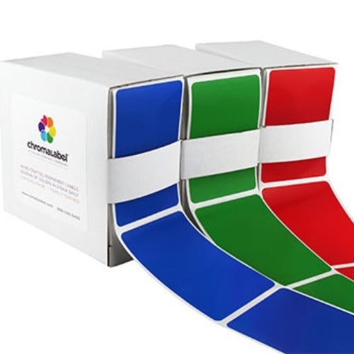 2 3 inch colored rectangular color code labels