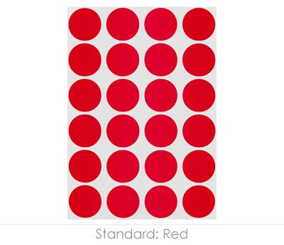 0.75" Red Round Labels on Sheets