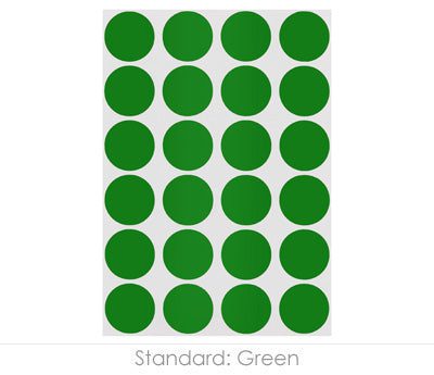 0.75" Green Round Labels on Sheets