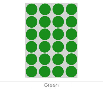 0.75" Green Sheeted Removable Dots