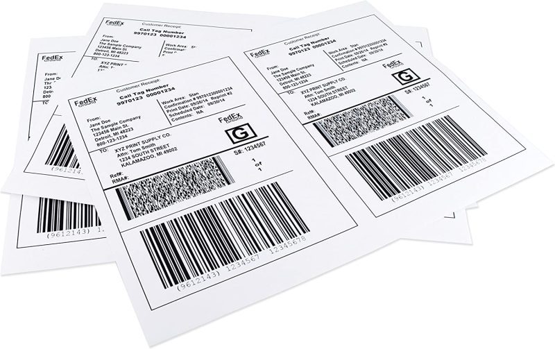 Blank Half Sheet Shipping Labels