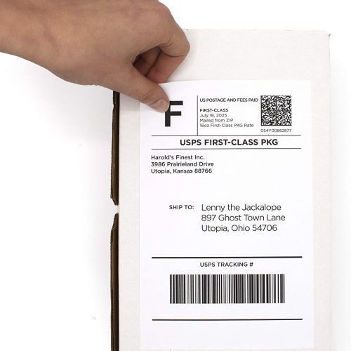 Inkjet shipping labels half sheet