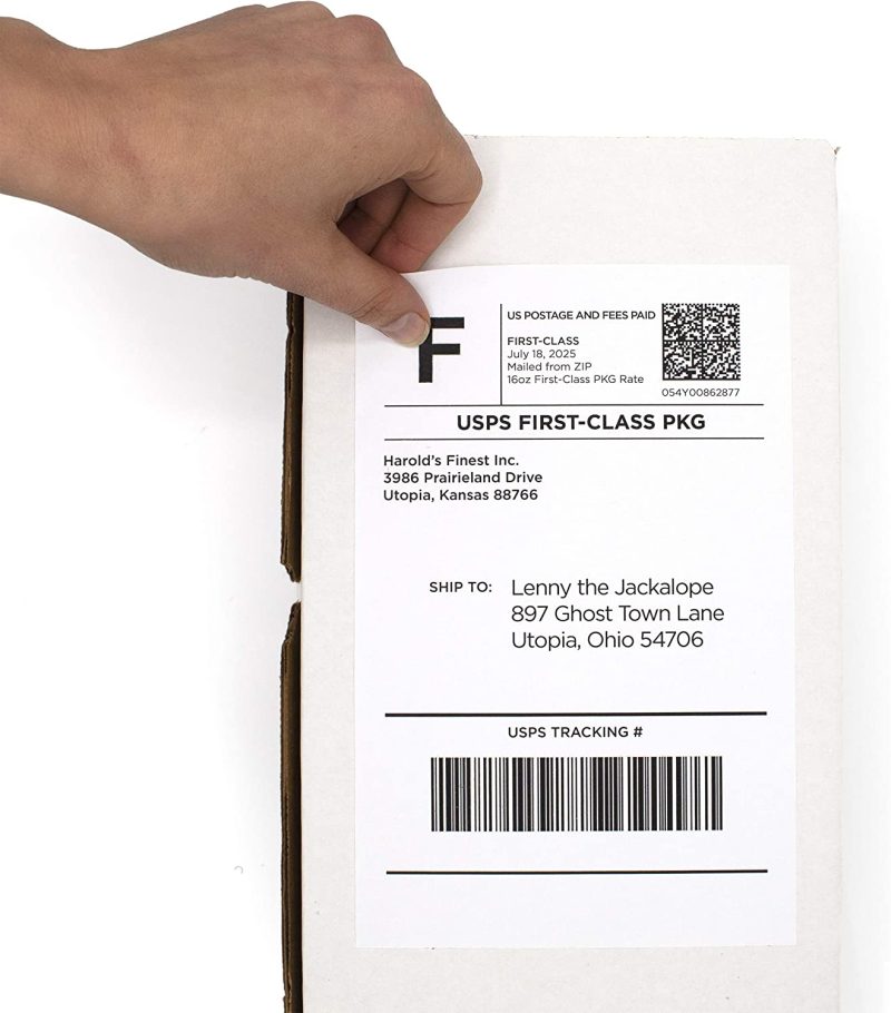 Inkjet shipping labels half sheet