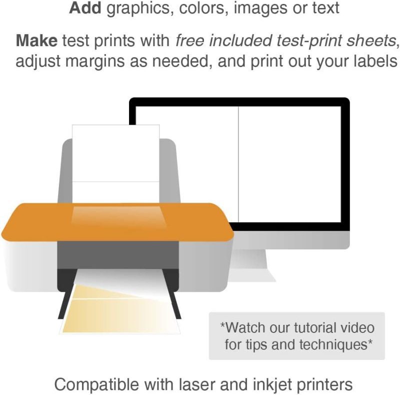 Laser Printer shipping labels half sheet