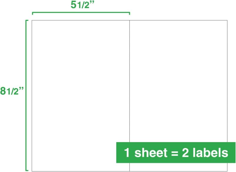 Printable shipping labels half sheet