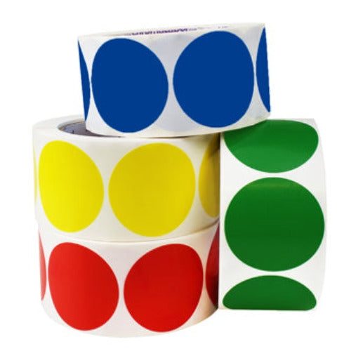 Removable two inch dot sticker lables multi colors