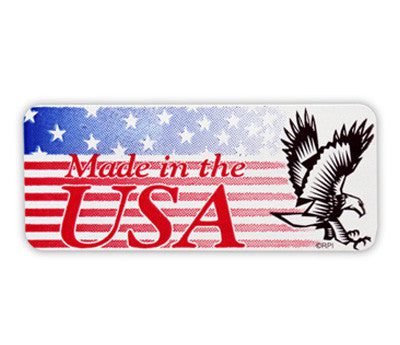 blue red made in usa sticker