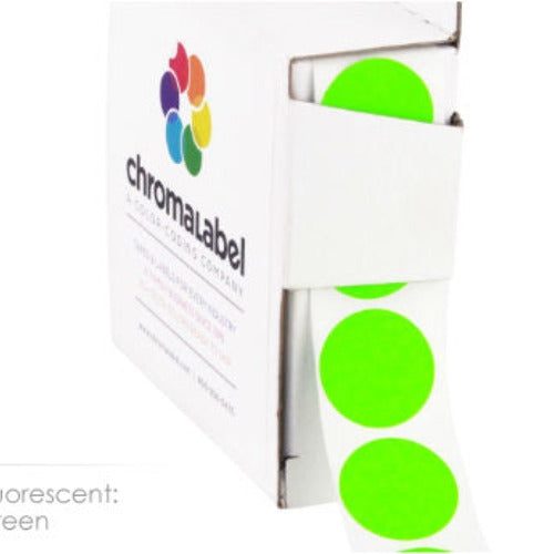 fluorescents green 3 4 inch dots CAL02318