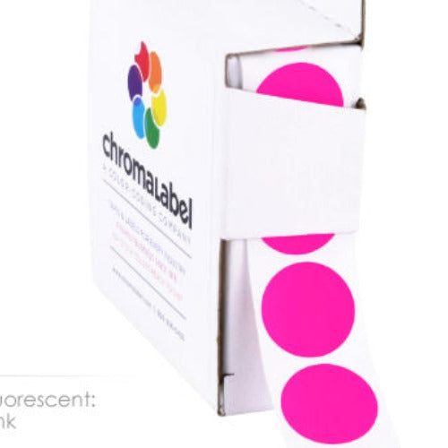 fluorescents pink 3 4 inch dots CAL02319