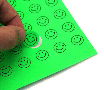 0.75" Circle Stickers for Printers - Fluorescent Green