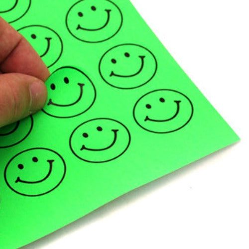 1.25" Fluorescent Green Printer Label Dots